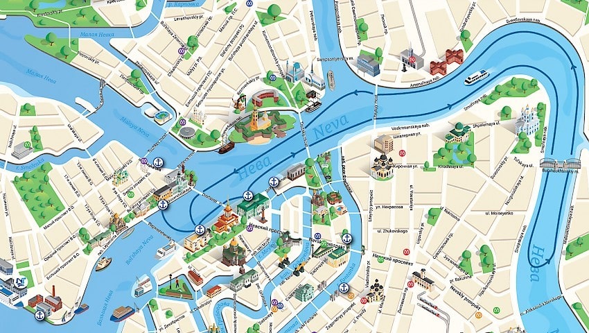 Карта маршрута «Мосты повисли»