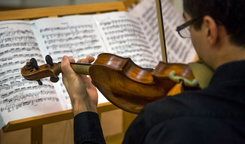 Молодой человек играет на скрипке – музеи