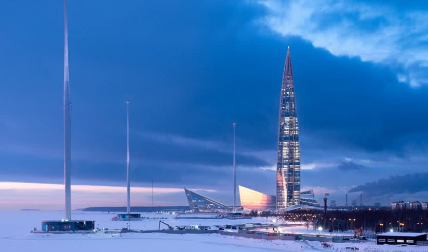 Вечерний вид на Лахта-центр – сборные туры в Санкт-Петербург от 24970 рублей