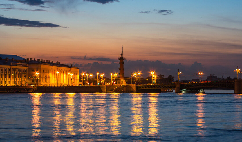 View on Vasilyevsky island in Saint Petersburg – water excursions along rivers and canals