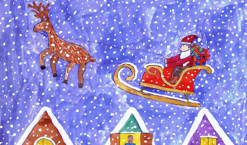 Детский рисунок Деда Мороза — Экскурсии для школьников в Санкт-Петербурге от 160 рублей