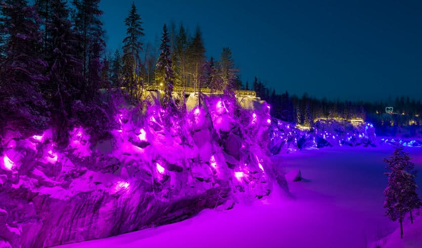 Подсветка Мраморного каньона – туры в Карелию от 27950