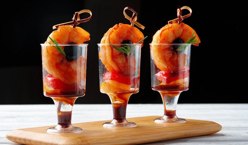 Закуски из креветок — Новогодние корпоративы от 1100 рублей