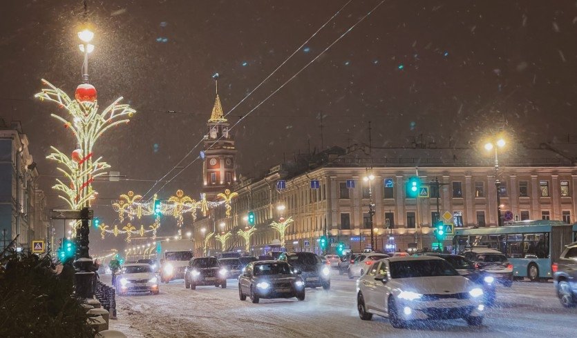 Ангел над Петербургом Открытка на Рождество или Новый Год